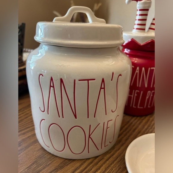 Rae Dunn | Holiday | Rae Dunn Santas Cookies Cookie Jar White Red ...